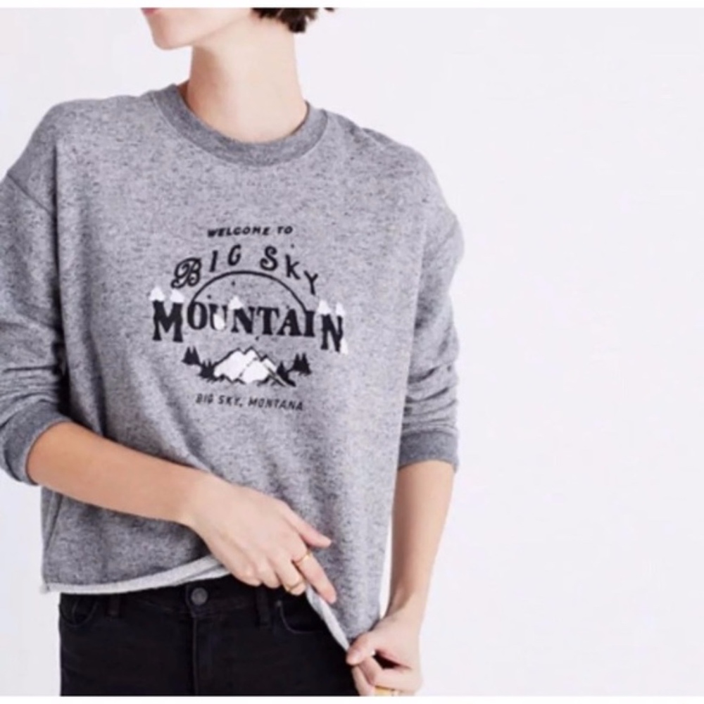 Madewell Big Sky Cut Off Sweatshirt xs NWT